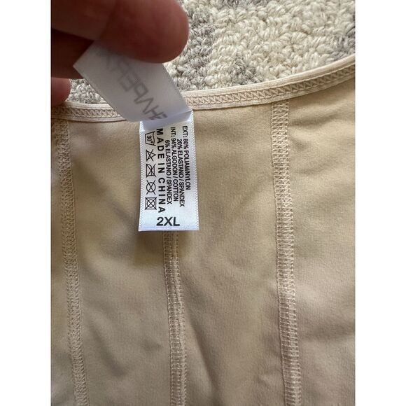 SHAPERX Nude Bodysuit Shapewear Slimming Tummy Control Zipper Closure - Picture 5 of 6